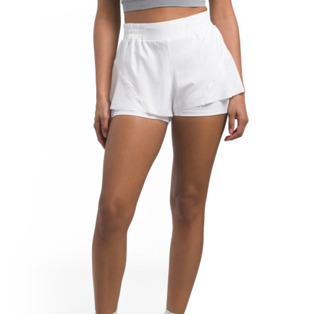 Lucky in Love NWT Women's White HYPE Tennis/Pickleball Shorts, Size Large
